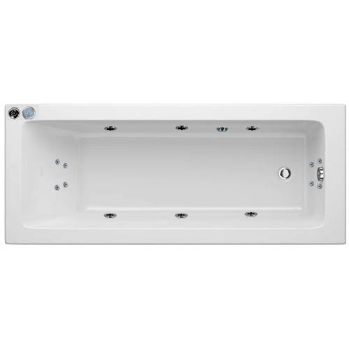 Larger image of Hydracast Solarna Single Ended Turbo Whirlpool Bath With 14 Jets (1500x700mm)