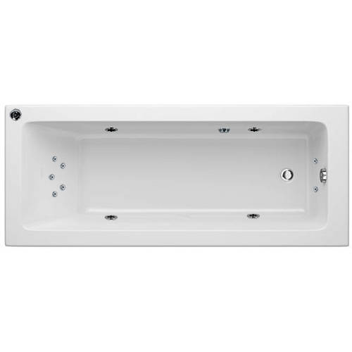 Larger image of Hydracast Solarna Single Ended Whirlpool Bath With 11 Jets (1675x700mm).