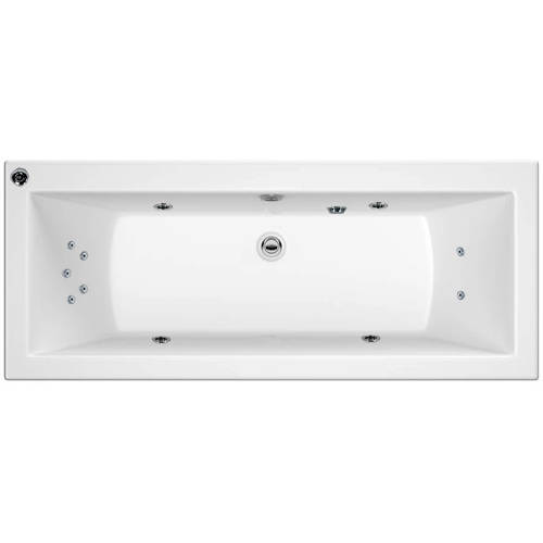 Larger image of Hydracast Solarna Double Ended Whirlpool Bath With 11 Jets (1700x800mm).