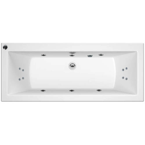 Larger image of Hydracast Solarna Double Ended Whirlpool Bath With 14 Jets (1700x800mm).