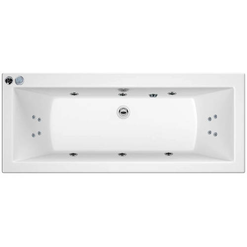 Larger image of Hydracast Solarna Double Ended Turbo Whirlpool Bath With 14 Jets (1700x800mm)