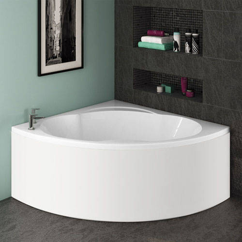Example image of Hydrabath Laguna Corner Whirlpool Bath With 14 Jets & Panel, 1350x1350mm.