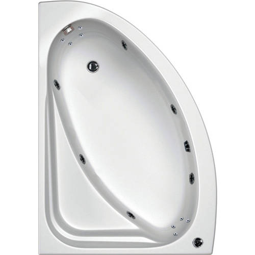 Larger image of Hydrabath Orlando LH Turbo Whirlpool Bath With 14 Jets & Panel, 1500x1040.