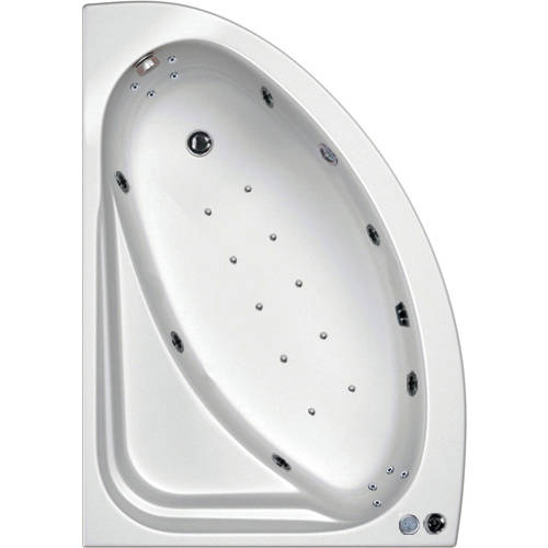 Larger image of Hydrabath Orlando LH Corner Whirlpool Bath With 24 Jets & Panel, 1500x1040.