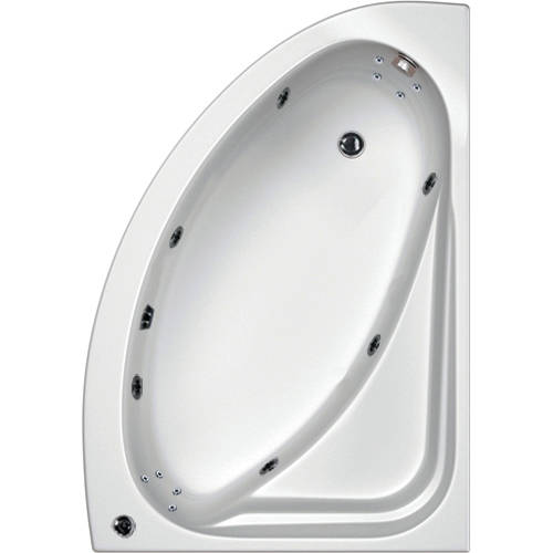 Larger image of Hydrabath Orlando RH Turbo Whirlpool Bath With 14 Jets & Panel, 1500x1040.