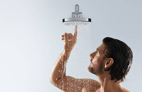 Example image of Hansgrohe Croma Select E 180 2 Jet Shower Head (180x180mm, Chrome).