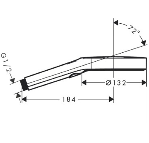 Technical image of Hansgrohe Rainfinity Rainfinity Hand Shower 130 With 3 jets EcoSmart+ (Matt Black)