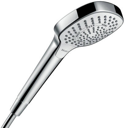 Example image of Hansgrohe Croma Select E 180 Showerpipe Pack With Eco (White & Chrome).