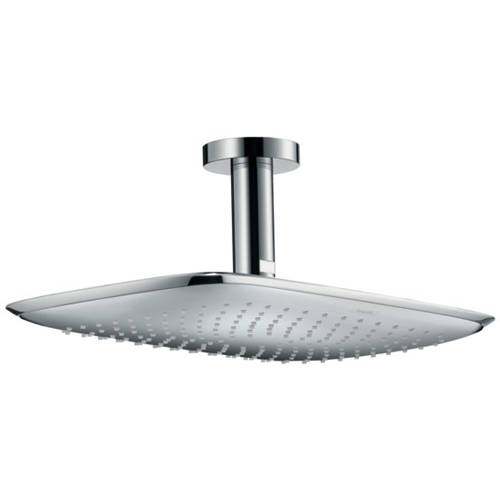 Larger image of Hansgrohe PuraVida 400 Shower Head & Ceiling Arm (390x260, Chrome).