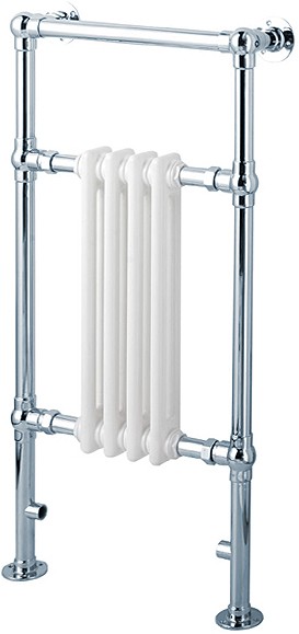 Larger image of Hydra Albert traditional bathroom radiator and towel rail (chrome). 404x945mm.