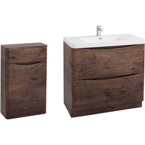 Larger image of Italia Furniture Bali Bathroom Furniture Pack 05 (Chestnut).