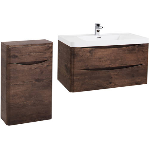 Larger image of Italia Furniture Bali Bathroom Furniture Pack 08 (Chestnut).