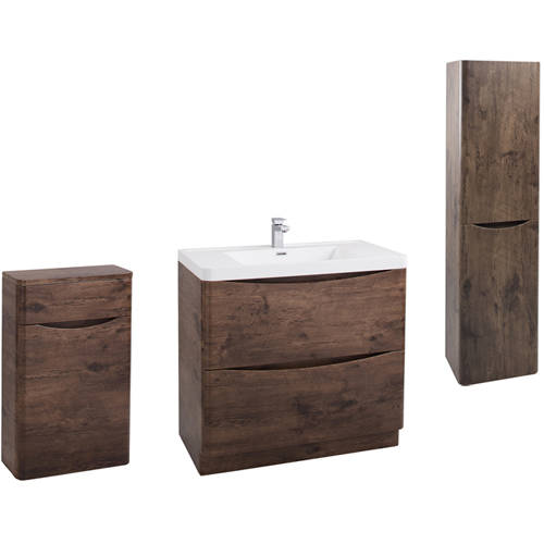 Larger image of Italia Furniture Bali Bathroom Furniture Pack 09 (Chestnut).