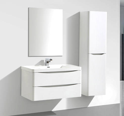 Larger image of Italia Furniture Bali Bathroom Furniture Pack 01 (Gloss White).