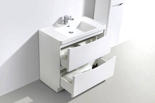 Example image of Italia Furniture Bali Bathroom Furniture Pack 02 (Gloss White).