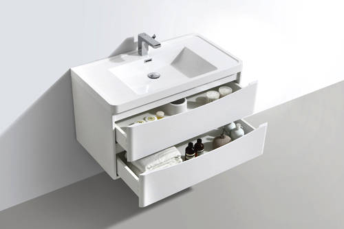 Example image of Italia Furniture Bali Bathroom Furniture Pack 08 (Gloss White).