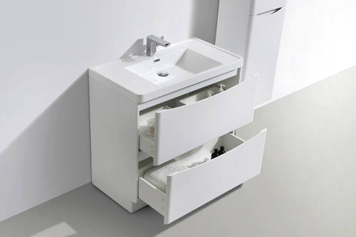 Example image of Italia Furniture Bali Bathroom Furniture Pack 09 (Gloss White).
