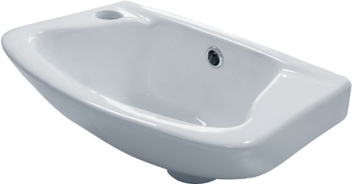 Larger image of Hydra Wall Hung Basin & Brackets (1 Tap Hole).  Size 460x280mm.