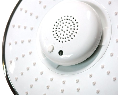 Example image of Hydra Showers Shower Head With Bluetooth Speaker (White & Chrome).