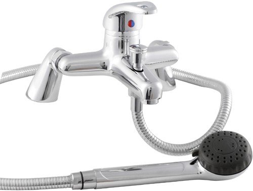 Larger image of Hydra Bath Shower Mixer With Shower Kit (Chrome, Single Lever)