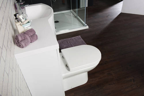 Example image of Italia Furniture Vanity Unit Pack With BTW Unit & White Basin (RH, White).