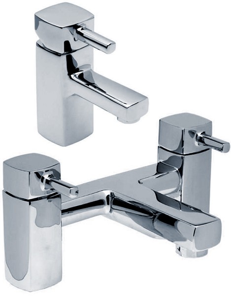 Larger image of Hydra Chester Basin Mixer & Bath Filler Tap Set (Chrome).