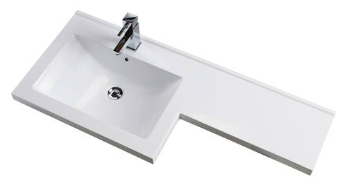 Example image of Italia Furniture L Shaped Vanity Pack With BTW Unit & Basin (LH, Anthracite).