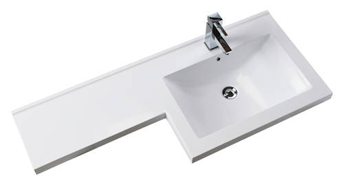Example image of Italia Furniture L Shaped Vanity Pack With BTW Unit & Basin (RH, Anthracite).