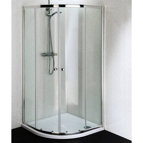 Larger image of Oxford 800mm Quadrant Shower Enclosure With Chrome Frame (4mm).