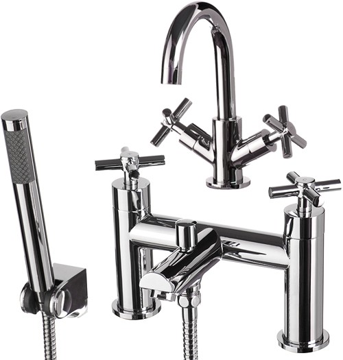 Larger image of Hydra Coast Basin & Bath Shower Mixer Tap Set (Free Shower Kit).