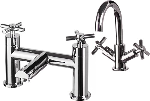 Larger image of Hydra Coast Basin Mixer & Bath Filler Tap Set (Chrome).