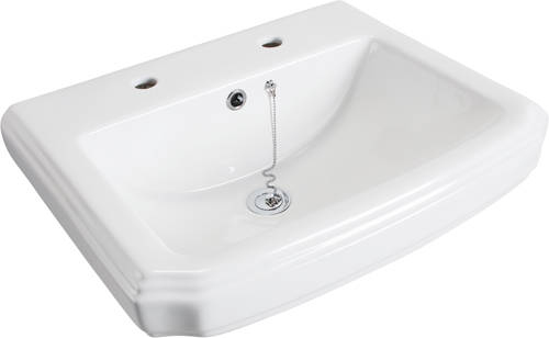 Example image of Oxford Cromford Traditional Basin & Pedestal (2 Tap Holes).