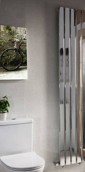 Example image of Oxford Motif Vertical Flat Panel Radiator 1800x452mm (Chrome).