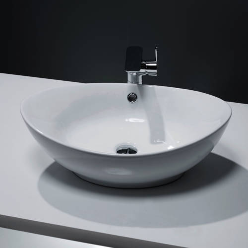 Larger image of Oxford Oval Counter Top Basin 580x385mm (No Tap Hole).