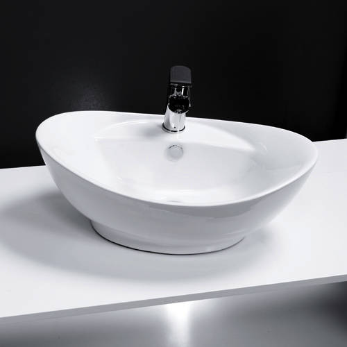 Larger image of Oxford Oval Counter Top Basin 600x390mm (1 Tap Hole).