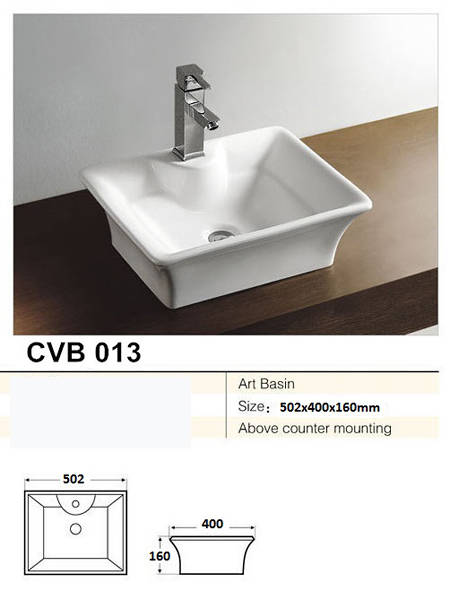 Example image of Oxford Counter Top Basin 490x385mm (1 Tap Hole).