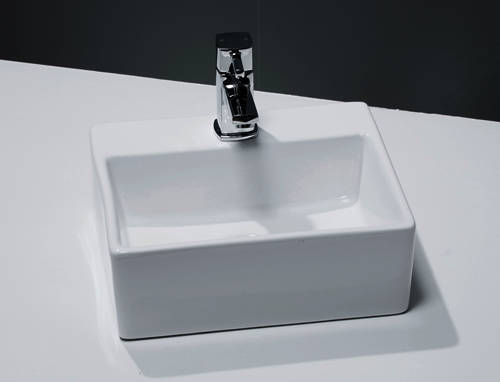 Example image of Oxford Wall Hung Small Cloakroom Basin 330x290mm (1 Tap Hole).