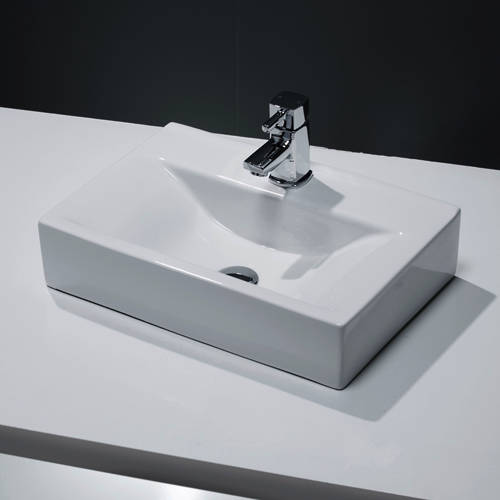 Larger image of Oxford Wall Hung Or Counter Top Basin 450x305mm (1 Tap Hole).