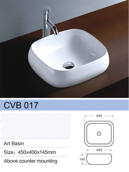 Example image of Oxford Counter Top Basin 450x410mm (No Tap Hole).