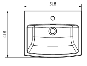 Technical image of Oxford Daisy Lou Suite With Flush To Wall Toilet, Seat, Basin & Semi Pedestal