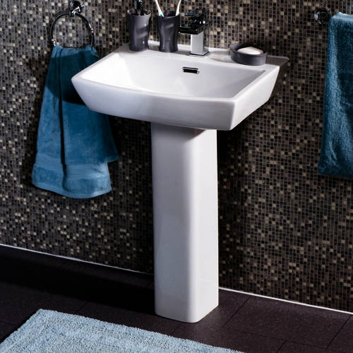 Larger image of Oxford Daisy Lou Contemporary Basin & Pedestal (1 Tap Hole).