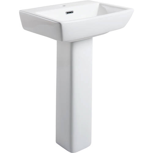 Example image of Oxford Daisy Lou Contemporary Basin & Pedestal (1 Tap Hole).
