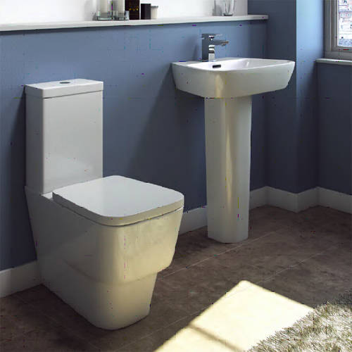 Larger image of Oxford Dearne Bathroom Suite With Toilet, Cistern, Seat, Basin & Full Pedestal.