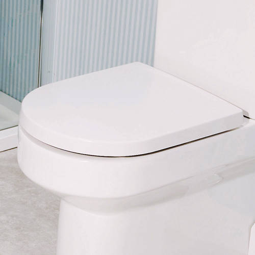 Example image of Oxford Montego D Shaped Heavy Duty Soft Close Toilet Seat (White).