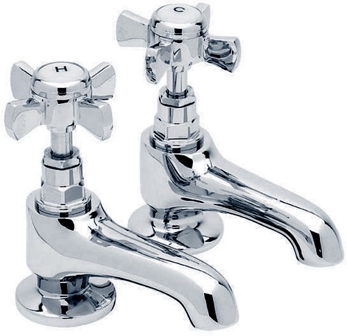 Larger image of Hydra Eton Basin Taps (Pair, Chrome).