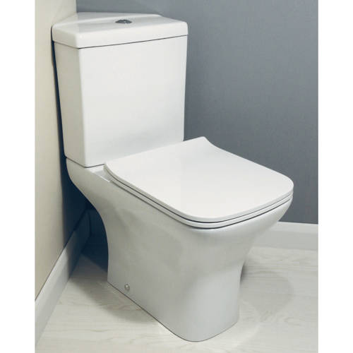 Example image of Oxford Fair Bathroom Suite With Corner Toilet, Seat, Basin & Pedestal.