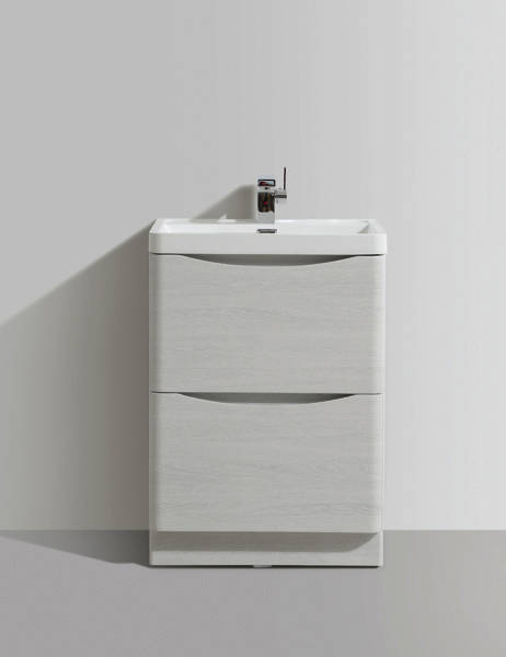 Example image of Italia Furniture 600mm Vanity Unit With Basin (White Ash).