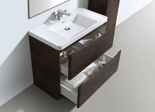 Example image of Italia Furniture 900mm Vanity Unit With Basin (Chestnut).