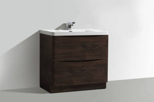 Example image of Italia Furniture 900mm Vanity Unit With Basin (Chestnut).