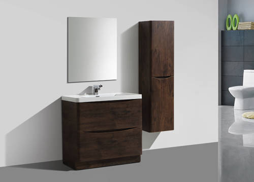 Example image of Italia Furniture 900mm Vanity Unit With Basin (Chestnut).